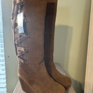 BearPaw Tan Over the Knee Boots